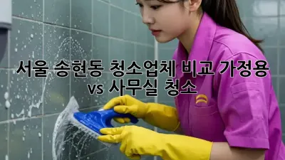 서울 송현동 청소업체 비교: 가정용 vs. 사무실 청소